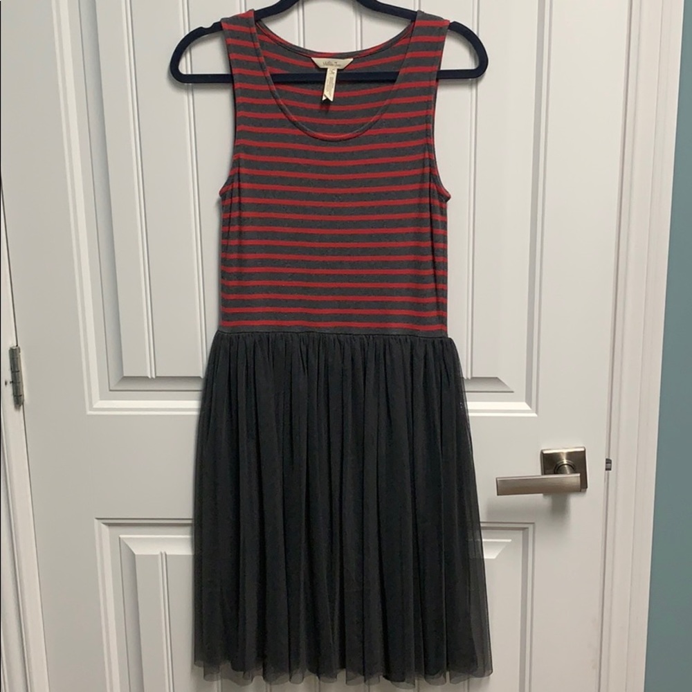 VGUC MATILDA JANE RED & GREY STRIPE DRESS.